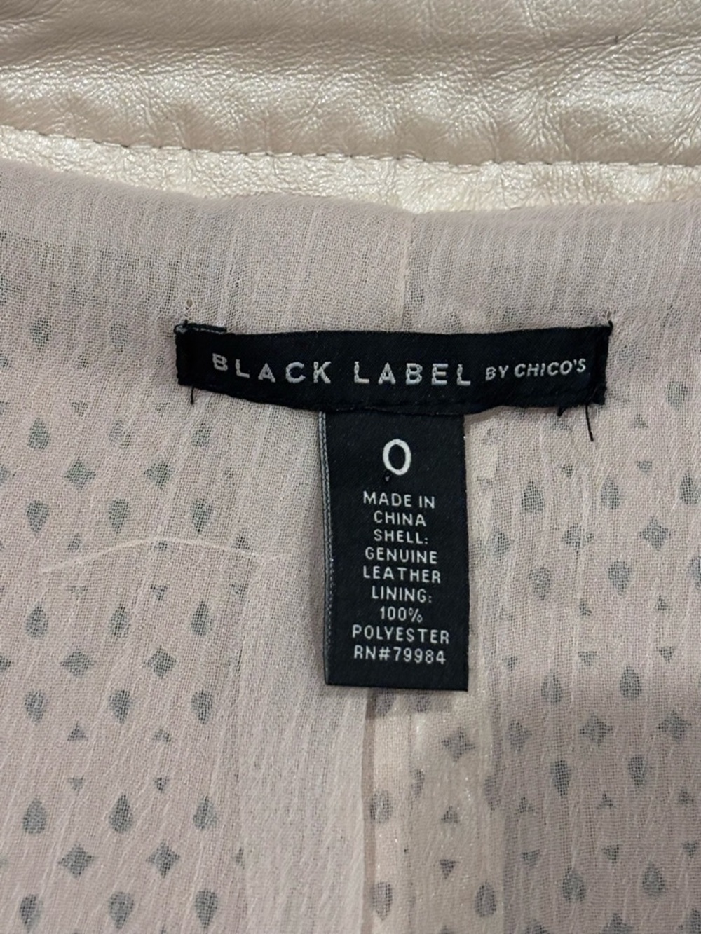 Black Label Chicos BLK Label Tan Chico's leather jacket Size 0 - Picture 12 of 16